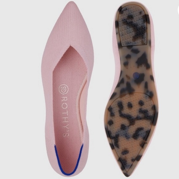 Rothy’s Blush Pink with Tortoise Flats (Rare • Retired color) - Picture 2 of 5